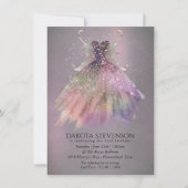 Bohemisch Fairy Ball Gown | Mute Ombre Wine Sheen Einladung (Vorderseite)