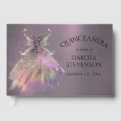 Bohemisch Fairy Ball Gown | Mute Ombre Wine Sheen Gästebuch (Vorderseite)