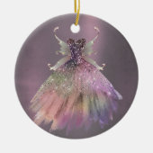 Bohemisch Fairy Ball Gown | Mute Ombre Wine Sheen Keramik Ornament (Vorne)