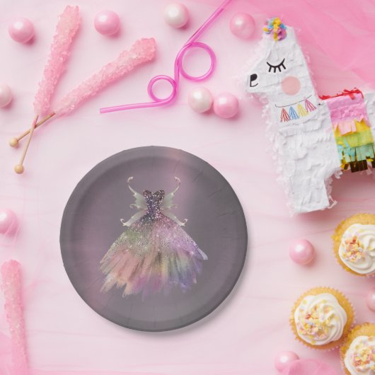 Bohemisch Fairy Ball Gown | Mute Ombre Wine Sheen Pappteller (Party)