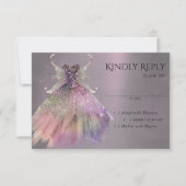 Bohemisch Fairy Ball Gown | Mute Ombre Wine Sheen RSVP Karte (Vorderseite)