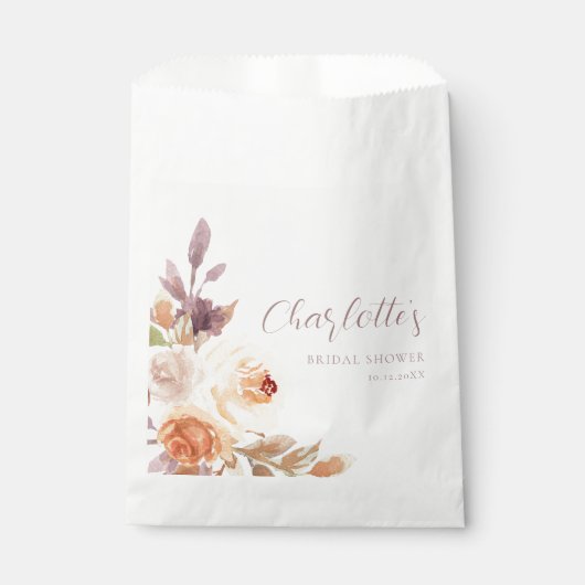 Bohemisch Fall Floral Brautparty Geschenktütchen (Vorderseite)