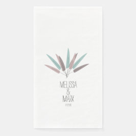 Bohemisch Feathers Paare Name Hochzeit Serviette