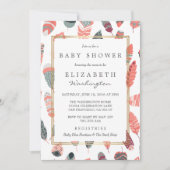Bohemisch Feathers Pattern Baby Shower Einladung (Vorderseite)