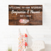 Bohemisch Feathers Wedding Willkommensbanner Banner (Insitu)