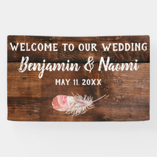 Bohemisch Feathers Wedding Willkommensbanner Banner
