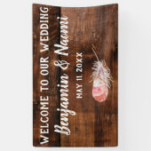 Bohemisch Feathers Wedding Willkommensbanner Banner (Vertikal)
