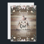 Bohemisch Fether Friends Owl & Bird Baby 1. Einladung<br><div class="desc">Anpassen für jedes Ereignis.</div>