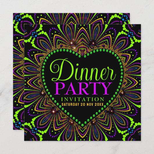 Bohemisch Fiesta Dinner Party Einladungen (Vorne/Hinten)