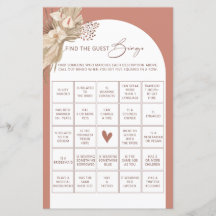 Bohemisch finden Sie das Gast-Bingo-Brautparty