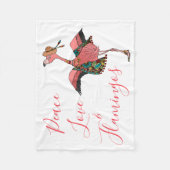 Bohemisch Flamingo: Peace Liebe & Flamingos Fleecedecke (Vorderseite)