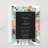 Bohemisch Floral Bouquet Wasserfarbe Einladung (Vorderseite)