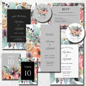 Bohemisch Floral Bouquet Wasserfarbe Einladung