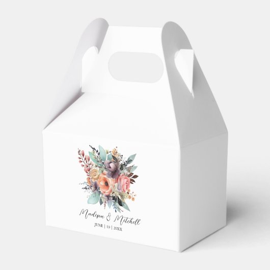 Bohemisch Floral Bouquet Wasserfarbe Geschenkschachtel (Vorderseite)