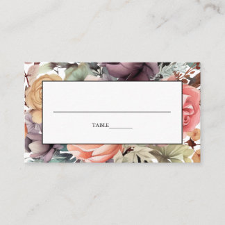 Bohemisch Floral Bouquet Wasserfarbe Platzkarte