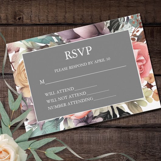 Bohemisch Floral Bouquet Wasserfarbe RSVP Karte