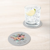 Bohemisch Floral Bouquet Wasserfarbe Runder Pappuntersetzer (Vor Ort)