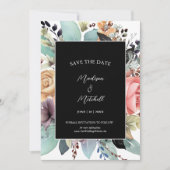Bohemisch Floral Bouquet Wasserfarbe Save The Date (Vorderseite)