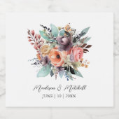 Bohemisch Floral Bouquet Wasserfarbe Schaumweinetikett (Einzelnes Label)