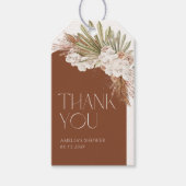 Bohemisch Floral & Feathers Dusche Vielen Dank Geschenkanhänger (Vorderseite)