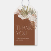 Bohemisch Floral & Feathers Dusche Vielen Dank Geschenkanhänger (Rückseite)