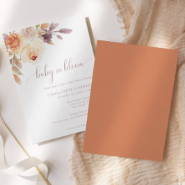 Bohemisch Floral Terracotta | Babydusche Einladung