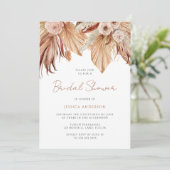 Bohemisch Floral Terracotta Boho Brautparty Einladung (Stehend Vorderseite)