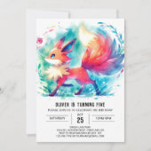 Bohemisch Fox Birthday Einladung (Vorderseite)