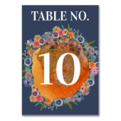 Bohemisch Garden Blue Boho Wildblume Wedding Tischnummer (Vorderseite)