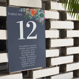 Bohemisch Garden Blue Boho Wildblume Wedding Tischnummer