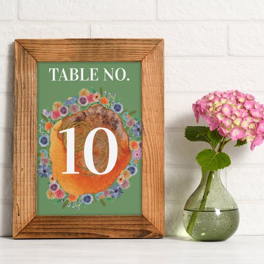 Bohemisch Garden Green Boho Wildblume Wedding Tischnummer
