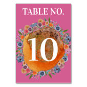 Bohemisch Garden Hot Pink Boho Wildblume Hochzeit Tischnummer (Vorderseite)