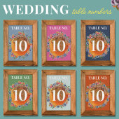 Bohemisch Garden Light Blue Boho Wildblume Wedding Tischnummer