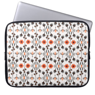 Bohemisch gestreifte Blume: handgezeichnet Vintag. Laptopschutzhülle