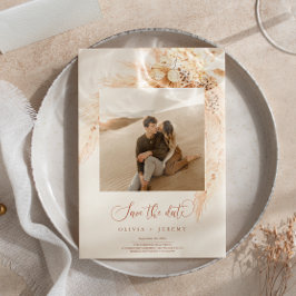 Bohemisch getrocknete Blume und Pampas-Gras-Foto Einladung