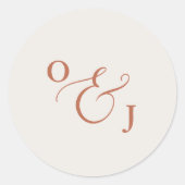 Bohemisch getrocknete Blume und Pampas-Gras-Monogr Runder Aufkleber (Vorderseite)