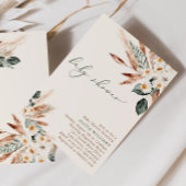 Bohemisch getrocknete Blumengrün Babydusche Einladung