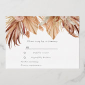 Bohemisch getrocknete Blumenzwiebeln Rose Gold Foi Folieneinladung (Rückseite)