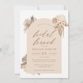 Bohemisch getrocknete Palm-Blätter Bridal Brunch Einladung (Vorderseite)