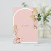 Bohemisch getrocknete Palmen und Pompas RSVP Karte (Stehend Vorderseite)