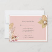 Bohemisch getrocknete Palmen und Pompas RSVP Karte (Rückseite)