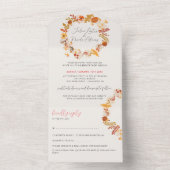 Bohemisch getrocknete Rustikale Herbstfälle All In One Einladung (Innen Boden)