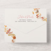 Bohemisch getrocknete Rustikale Herbstfälle All In One Einladung (Rückseite)