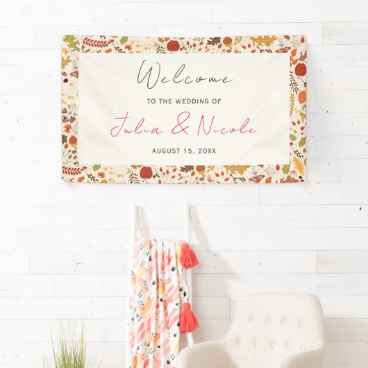 Bohemisch getrocknete Rustikale Herbstfälle Banner (Insitu)