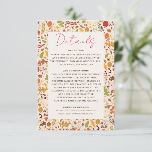 Bohemisch getrocknete Rustikale Herbstfälle Begleitkarte (Stehend Vorderseite)