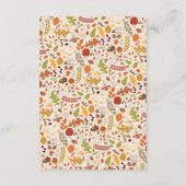 Bohemisch getrocknete Rustikale Herbstfälle Begleitkarte (Rückseite)