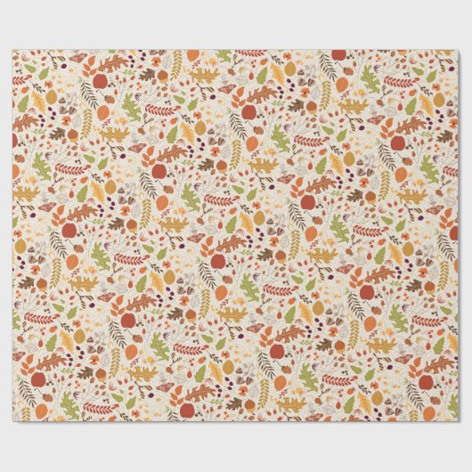 Bohemisch getrocknete Rustikale Herbstfälle Geschenkpapier (Flach)