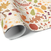 Bohemisch getrocknete Rustikale Herbstfälle Geschenkpapier (Rolleneckpunkt)