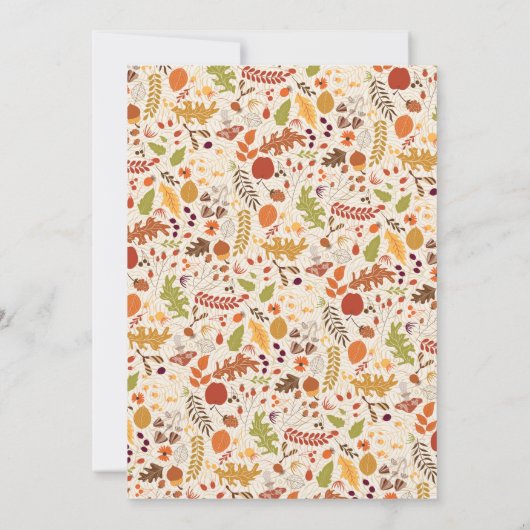 Bohemisch getrocknete rustikale Herbstfälle Kinder Einladung (Rückseite)