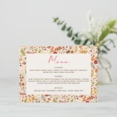 Bohemisch getrocknete Rustikale Herbstfälle Menükarte (Stehend Vorderseite)